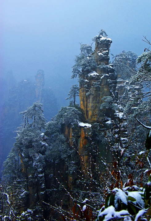 2012张家界武陵源天子山雪景[图片]